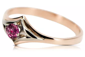 Oro rosa antiguo original de 14k Rubí Anillo Vintage vrc351r