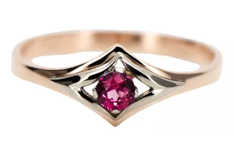 Original Vintage 14K Rose Gold Ruby Ring Vintage vrc351r
