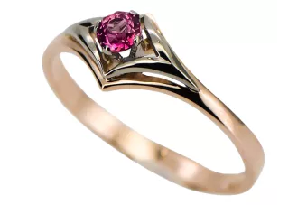 Original vintage din aur roz de 14k Rubin Inel Stil Vintage vrc351r