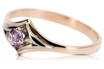 Аметист Оригинальное винтажное розовое золото 14 карат Кольцо Винтаж украшения vrc351r