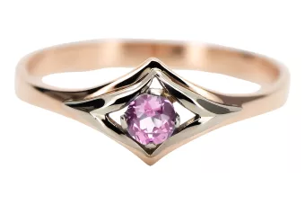 Ring Amethyst Originales Vintage-Roségold aus 14 Karat Vintage Stil vrc351r