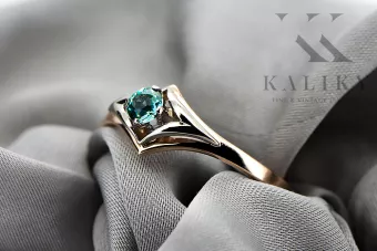 Vintage craft Ring Emerald Original Vintage 14K Rose Gold vrc351r