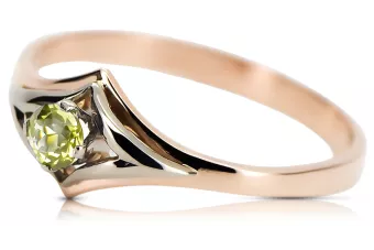 Оригінальне вінтажне рожеве золото 14 карат Жовтий Перідо Каблучка Вінтаж стиль vrc351r