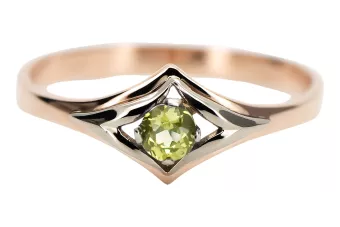 Original vintage din aur roz de 14k Peridot galben Inel Vintage vrc351r
