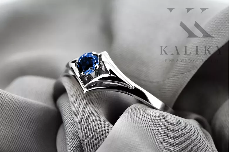 Sapphire Sterling silver 925 Ring Vintage style vrc351s