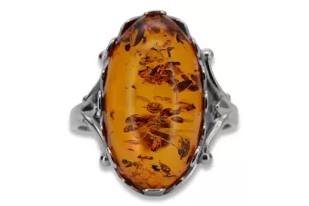 Russische Rose Sowjetrosa UdSSR rot 585 583 gold amber ring vrab052