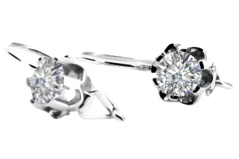 Vintage silver 925 earrings setting vec019s Russian Soviet style jewelry