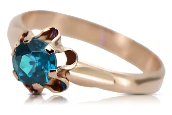 Ring Aquamarin Originales Vintage-Roségold aus 14 Karat Vintage vrc094r