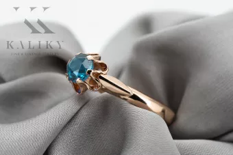Ring Aquamarin Originales Vintage-Roségold aus 14 Karat Vintage vrc094r