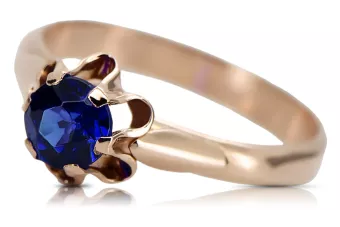 Anneau Saphir Or rose 14 carats vintage d'origine Style vintage vrc094r