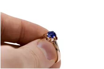 Originales Vintage-Roségold aus 14 Karat Saphir Ring Vintage vrc094r
