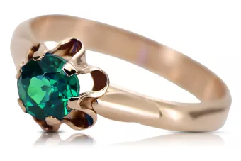 Каблучка Смарагд Оригінальне вінтажне рожеве золото 14 карат Вінтаж vrc094r