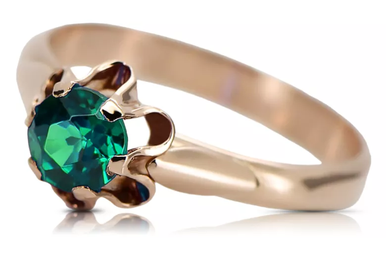Original Vintage 14K Rose Gold Emerald Ring Vintage style vrc094r