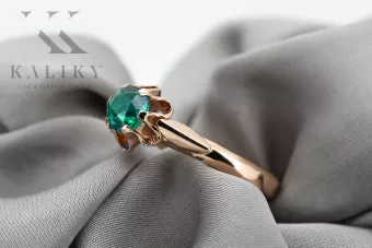 Original Vintage 14K Rose Gold Emerald Ring Vintage style vrc094r