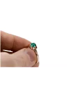 Vintage Handwerk Ring Smaragd Originales Vintage-Roségold aus 14 Karat vrc094r