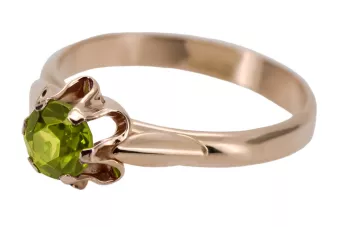 Пръстен Винтидж Жълт перидот Оригинално ретро 14k розово злато vrc094r