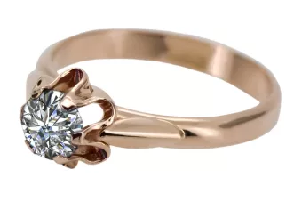 Inel Zircon Original vintage din aur roz de 14k Vintage vrc094r