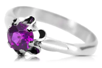 Vintage Jewlery Ring Amethyst Sterling silver 925 vrc094s