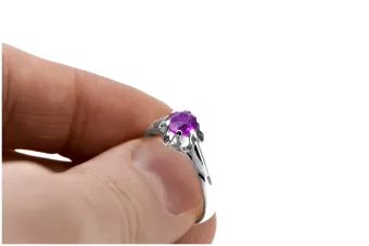 Vintage Jewlery Ring Amethyst Sterling silver 925 vrc094s