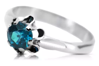 Aquamarine Sterling silver 925 Ring Vintage craft vrc094s