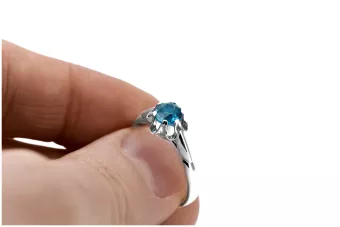 Anillo Aguamarina Plata de ley 925 Vintage vrc094s