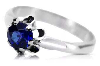 925 safiro žiedas Klasikinis sidabras Vintage vrc094s