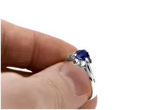 Ring Vintage Jewlery Sapphire Sterling silver 925 vrc094s