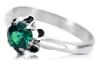 Ring Emerald Sterling silver 925 Vintage Jewlery vrc094s