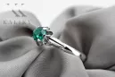 Ring Emerald Sterling silver 925 Vintage Jewlery vrc094s