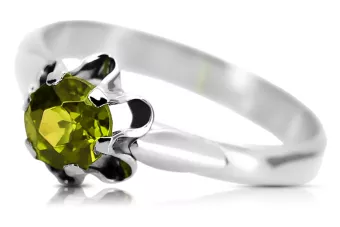 Inel Peridot galben Lira sterlină de argint 925 Stil Vintage vrc094s