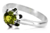 Ring Yellow Peridot Sterling silver 925 Vintage craft vrc094s