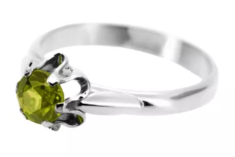 Ring Yellow Peridot Sterling silver 925 Vintage craft vrc094s