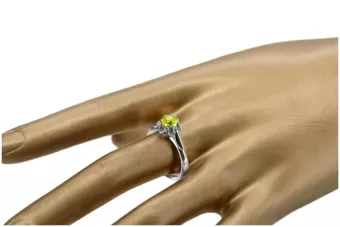 Sterling Silber 925 Gelber Peridot Ring Vintage Schmuck vrc094s