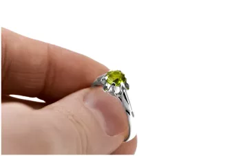 Inel Peridot galben Lira sterlină de argint 925 Stil Vintage vrc094s