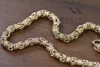 Karališkoji Bizantijos grandinė, pilna rožinio aukso 14k 585 cc009r Vintage stilius