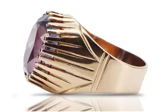 925 sidabras auksinis raudonas auksas Aleksandritas Klasikinis žiedas Vintage vrc048rp