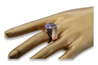 Ring Alexandrite Argent sterling rose or plaqué vrc048rp Russe Soviétique Vintage bijoux style
