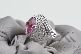 Російська радянська троянда 14k 585 з чорнінням Олексієм Рубі Емеральдом Сапфірським кільцем vrc014