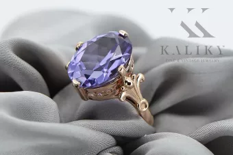 Пръстен Александрит Оригинално ретро 14k розово злато Винтидж стил vrc369r