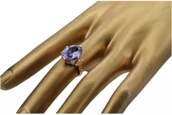 Inel Alexandrit Original vintage din aur roz de 14k Vintage vrc369r