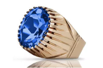 Sapphire Sterling silver rose gold plated Ring Vintage craft vrc048rp