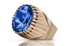 Sapphire Sterling silver rose gold plated Ring Vintage craft vrc048rp