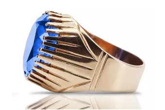 Sapphire Sterling silver rose gold plated Ring Vintage craft vrc048rp