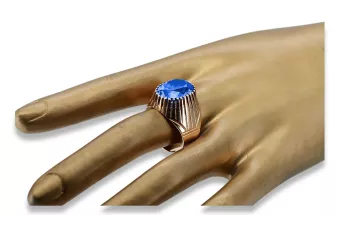 Ring Saphir Sterling Silber rosévergoldet Vintage Handwerk vrc048rp
