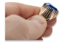Sapphire Sterling silver rose gold plated Ring Vintage craft vrc048rp