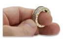 Russischer sowjetischer rosafarbener 14-karätiger 585-Gold-Vintage-Ring vrn001