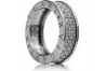White 14k 585 gold BuIgari zircon lady ring band crc006w
