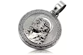 Медальон с медальон с висулка от бяло 14k злато икона pj005w