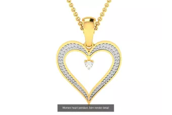 Gelb 14k gold schöne Diamant Herz Anhänger cgcpd038yw
