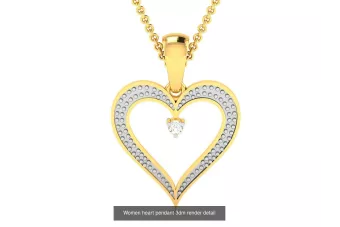 Yellow 14k gold beautiful diamond heart pendant cgcpd038yw